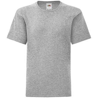 FRUIT OF THE LOOM Kids Iconic T-Shirt in versch. Farben und Größen, graumeliert, 128