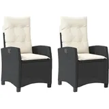 vidaXL Gartensessel mit Kissen 58,6 x 69 x 34,3 cm schwarz 2 St.