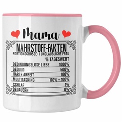 Trendation Tasse Trendation – Mutter Tasse Geschenk zum Muttertag Mama Nährstoff Fakten Geschenkidee rosa