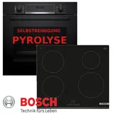 Bosch Herdset Induktion Pyrolyse Backofen Autark + Induktion Kochfeld Neu