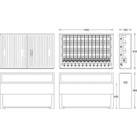 uesa Kabelverteilerschrank IP44 B130 Standard