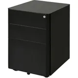 Vinsetto Aktenschrank mit 3 Schubladen, Büroschrank, Aufbewahrung, Stahl, Schwarz,