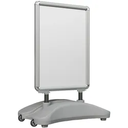 Plakatständer A1 | 32mm | B:H 594 x 1041 mm | Grau | Kundenstopper, Werbetafel, Werbeaufsteller, Gehwegaufsteller