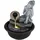 GLOBO Zimmerbrunnen Buddha Wasserfall Springbrunnen Deko LED-Licht H 19 cm Grau