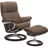 Stressless Relaxsessel STRESSLESS Mayfair Sessel Gr. ROHLEDER Stoff Q2 FARON, Signature Base Braun, Relaxfunktion-Drehfunktion-PlusTMSystem-Gleitsystem-BalanceAdaptTM, B/H/T: 83 cm x 102 cm x 73 cm, braun (dark beige q2 faron) Lesesessel und Relaxsessel