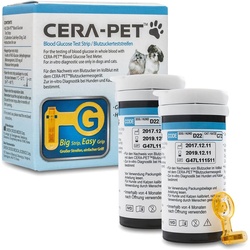 Cera-Pet Blutzuckerteststreifen für Haustiere (Hunde und Katzen) - Heimtest zur Diabetes-Messung 50 St