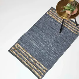 Homescapes FLICKENTEPPICH aus Recycling-Leder 60/90 cm