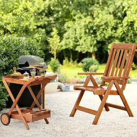 Konsimo Gartenmöbel-Set Hergestellt in EU und Handgefertigt "ALCES", braun, aus massivem Kiefernholz, 160/210x73x90 | 663x106x73 cm - Braun