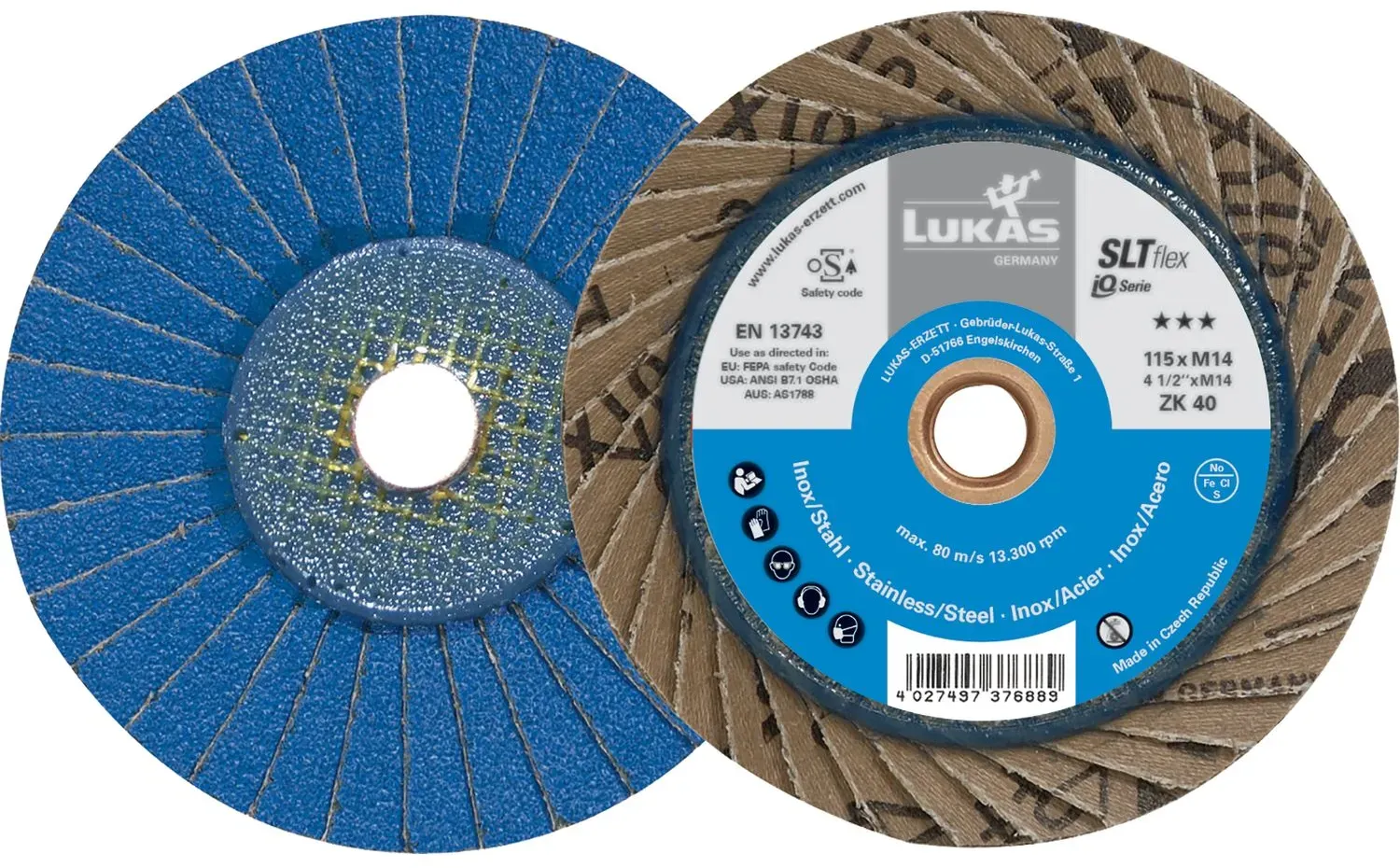 Lukas Schleiflamellenteller SLTflex Zirkonkorund ø 125 mm Korn 40
