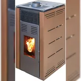 MAESTRO FERRETERO JOIMA – Pelletofen ohne Strom Modell NATUR STYLE 8 kW. Es funktioniert ohne Anschluss an das Stromnetz. Farbe: Braune