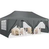 COBIZI 3x6 Pavillon,Faltpavillon 3x6 Wasserdicht Stabil mit 6 Seitenwänden, Upgrade-Hochdach und Tragetasche, Outdoor Pop Up Gartenpavillon Partyzelt für Garten, Party, Festival, Hochzeit, UV50+