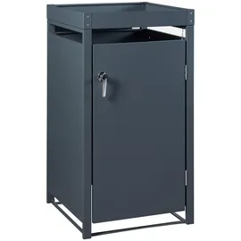 [en.casa] Mülltonnenbox 'Valkeakoski' 1 Tonne 110x59,5x62cm Anthrazit - Dunkelgrau
