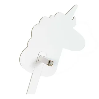foldzilla Steckenpferd aus Pappe 115 x 40 x 25 cm Hobbyhorse Stockpferd - Einhorn weiß zum Bemalen und Bekleben