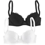 PETITE FLEUR Balconette-BH Damen weiß+schwarz Gr.85A