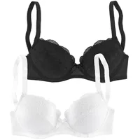 PETITE FLEUR Balconette-BH Damen weiß+schwarz Gr.85A
