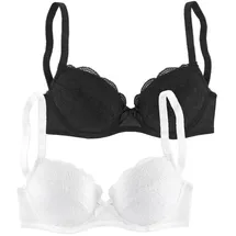 PETITE FLEUR Balconette-BH Damen weiß+schwarz Gr.85A