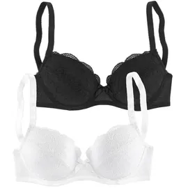 PETITE FLEUR Balconette-BH Damen weiß+schwarz Gr.85A