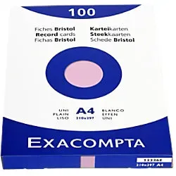 Exacompta Karteikarten 13336E DIN A4 Rosa 21,3 x 30 x 2,5 cm