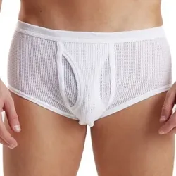 JBS Mesh Brief Weiß Baumwolle Large Herren