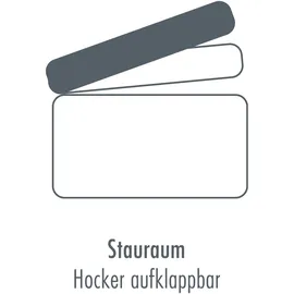 die planbar Hocker Aufklappbar mit Stauraum 86 x 45 x 65 cm Grau
