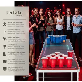 Tectake Bierpongtisch 61 cm x 240 cm x 71 cm Bunt