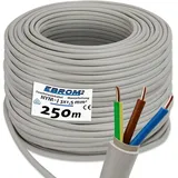 EBROM NYM-J 3x1,5 mm2 - Mantelleitung - Installationsleitung - Feuchtraumleitung - grau - große Auswahl in vielen Längen in 5 Meter Schritten bis 250 Meter am Stück - Ihre Länge: 3x1,5 mm2, 250 Meter