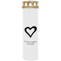 HS Candle Grabkerze mit Motiv 100h Brenndauer (1-tlg), Ø7xH25 cm, Grabkerze mit Motiv im 1er, 3er, 6er, 9er Pack weiß