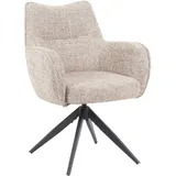 Livetastic Armlehnstuhl, Graubraun, Textil, Stativgestell, 63x88x63 cm, Sitzfläche 360° drehbar, automatische Rückholfunktion, Esszimmer, Stühle, Esszimmerstühle, Armlehnenstühle