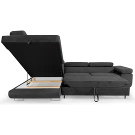 torana Ecksofa L-Form mit Schlaffunktion und Bettkasten in Jasmine, links Ottomane