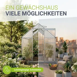 Juskys Gewächshaus Aluminium Silber HKP 4 mm 7,2 m2