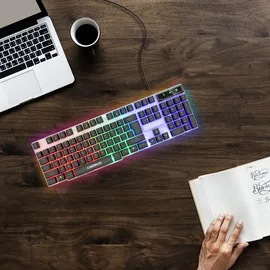 Retoo Gaming Tastatur RGB LED Mechanisch QWERTY
