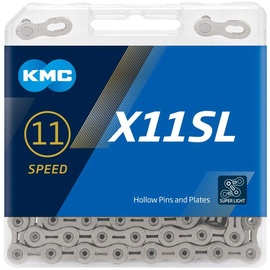 KMC Unisex – Erwachsene X11 SL X11SL 11-Fach Kette 1/2" x11/128, 118 Glieder, Silber