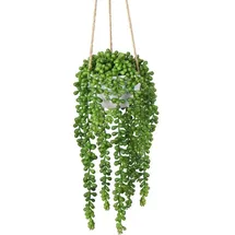 luxuskollektion Hängepflanze künstliche Sukkulenten Senecio 35cm Type 5