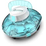 WINNY POOL CLEANER Winny 200 Poolroboter, Poolsauger kabellos mit Akku, 75 Min. Laufzeit, für Aufstellpools bis 60 m2, Doppelfiltration, Automatisches Parken, Kompakt Leicht(Halbtransparentblau)