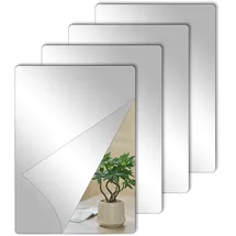4 Stück Selbstklebende Fliesenspiegel – Acrylspiegel – Flexibler Nicht-Glas R...