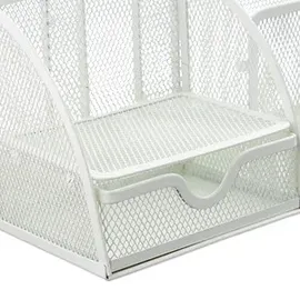 Relaxdays Schreibtisch-Organizer Metall 19000 x 12500 mm Weiß 6 St.