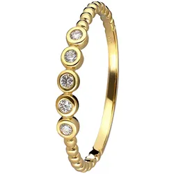 trendor 41562 Damen-Ring Gold 585/14K mit 5 Diamanten, 50/15,9