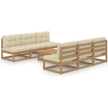 vidaXL 7-tlg. Garten-Lounge-Set mit Kissen Kiefer Massivholz