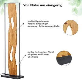Brilliant LED Standleuchte 120cm Stehlampe Holz / Schwarz, LED Eckleuchte Aluminium/Metall/Holz, Lampe Wohnzimmer Stehlampe Modern Floor Lamp 1x LE...