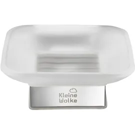 KLEINE WOLKE Meo Seifenablage Glas/Edelstahl Weiß