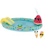 Happy People Planschbecken Spielcenter Eis mit Rutsche und Sprinkler 198x150 x18cm