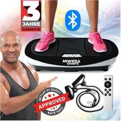 Miweba Sports Vibrationsplatte MV200, 3D-Vibration, Fernbedienung, Bluetooth, Display, 2 x 200 Watt (Schwarz)