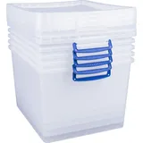 Really Useful Box Really Useful Boxes Aufbewahrungsboxen, transparent, mit Deckel, 33,5L, 5 Stück