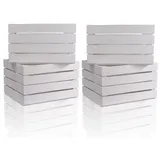 CHICCIE Holzkiste 50 x 40 x 30 cm 4-tlg. weiß
