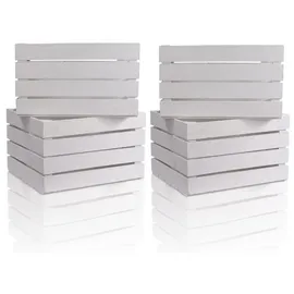 CHICCIE Holzkiste 50 x 40 x 30 cm 4-tlg. weiß