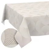 ANRO Tischdecke abwaschbar Curva 100 x 140 cm Grau