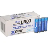 XCell 40x XCell LR03 Micro Super Alkaline Batterie AAA 10x 4er Folie
