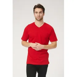 Basic Vneck T -Shirt - rot - Mann - TeeShoppen
