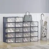 Schuhboxen, 18er Set, Schuh-Organizer aus Kunststoff