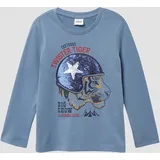 s.Oliver Longsleeve aus Baumwolle mit Print und Wendepailletten - blau - 104/110